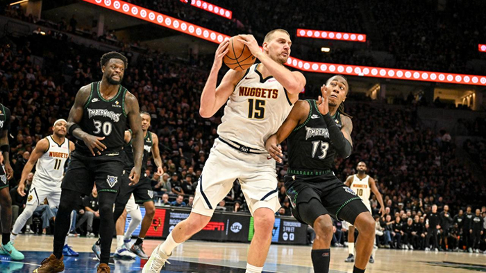 约基奇状态低迷掘金惨败森林狼 NBA季后赛陷入混